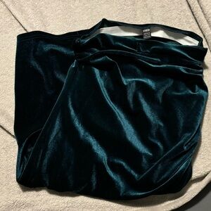 SHEIN green velvet skirt